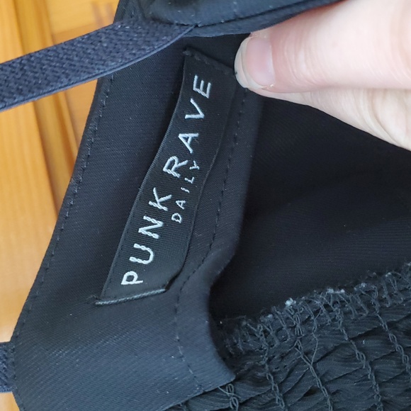 Punk Rave Black Mesh Corset Sleeveless Mesh I'M NOT CUTE Goth Gothic Dress - Picture 3 of 14